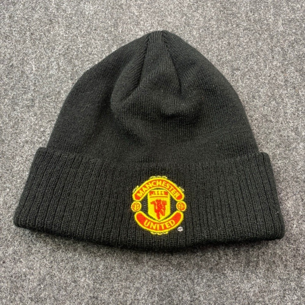 Manchester United Beanie Mens OS Black Official Merchandise Embroidered Crest